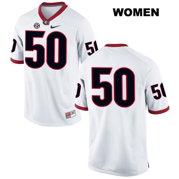 Georgia Bulldogs Women's Trevor Lowe #50 NCAA No Name Authentic White Nike Stitched College Football Jersey NBD2856NT